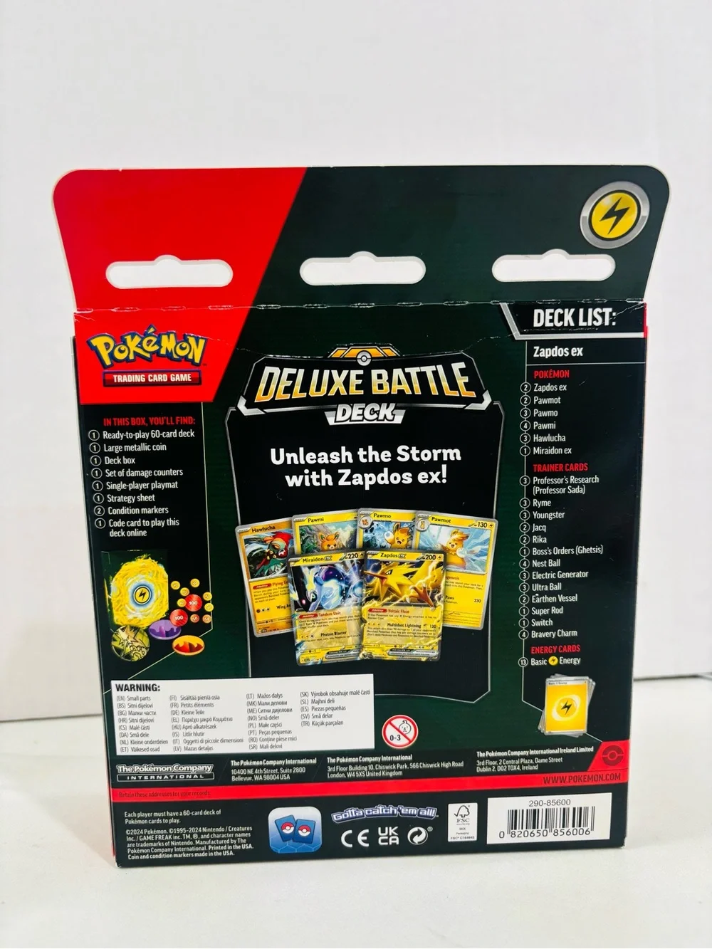 Pokémon TCG: Deluxe Battle Deck — Zapdos ex (Includes Miraidon ex) Sealed